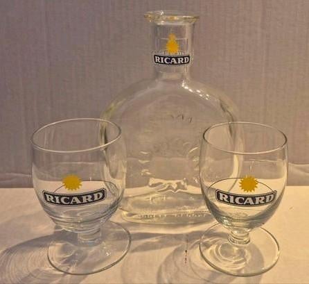 Ricard setje (L), Verzamelen, Glas en Borrelglaasjes, Ophalen of Verzenden, Zo goed als nieuw, Borrel- of Shotglas