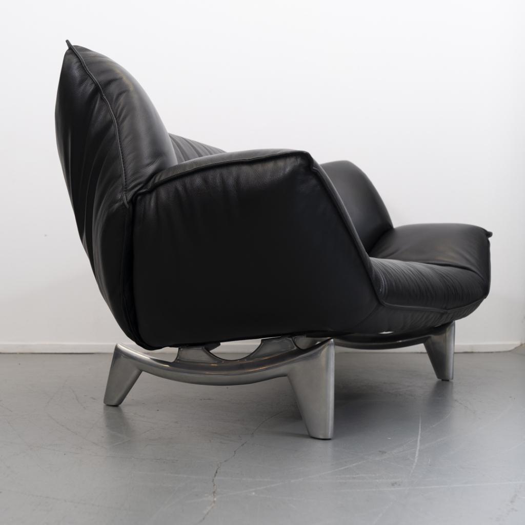 ACTIE!! 2x Leolux Tango 3-zits/223cm Bank Zwart Leer, Niet ingevuld, Gebruikt, Niet ingevuld, Driepersoons