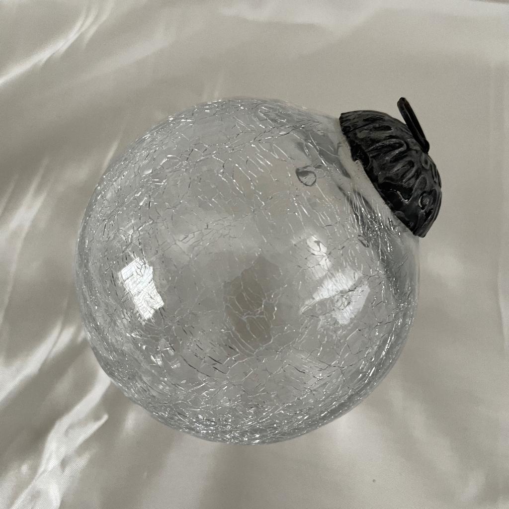 Vintage heksenbal transparant craquelé glas. Omtrek 32 cm., Antiek en Kunst, Ophalen of Verzenden