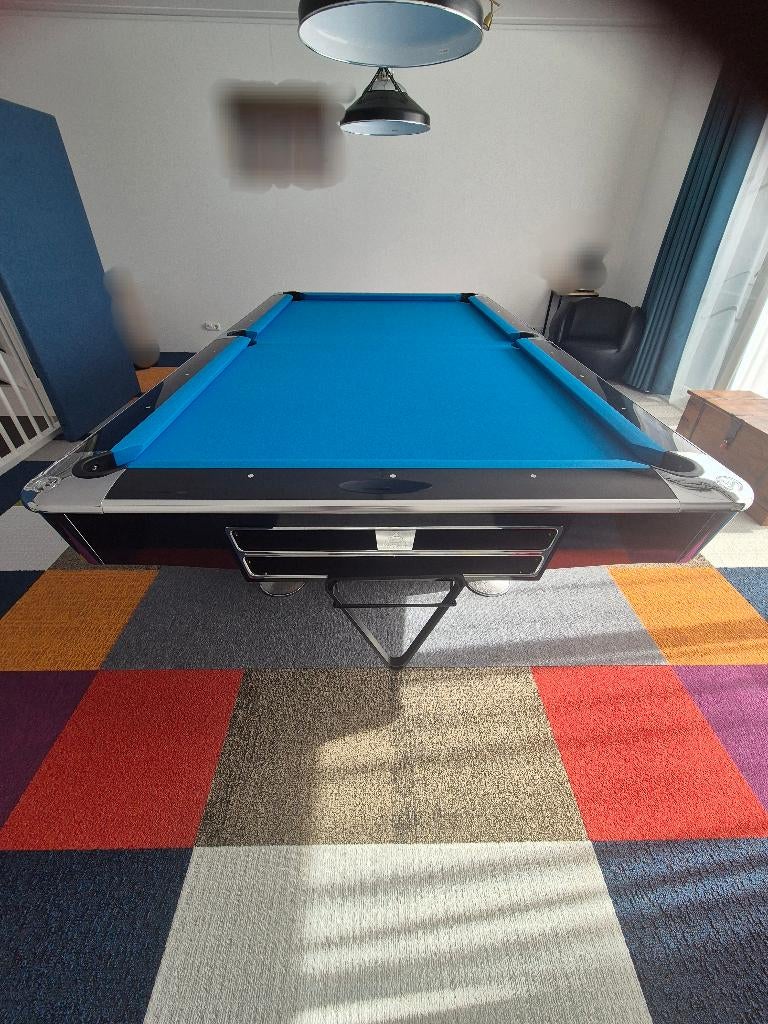 Buffalo Pro-II 9ft black droppocket pooltafel, Ophalen, Zo goed als nieuw, Pooltafel