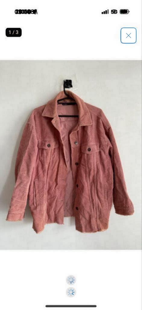 Roze corduroy oversized jas van Zara - Maat S, Ophalen of Verzenden, Zo goed als nieuw, Maat 36 (S), Roze