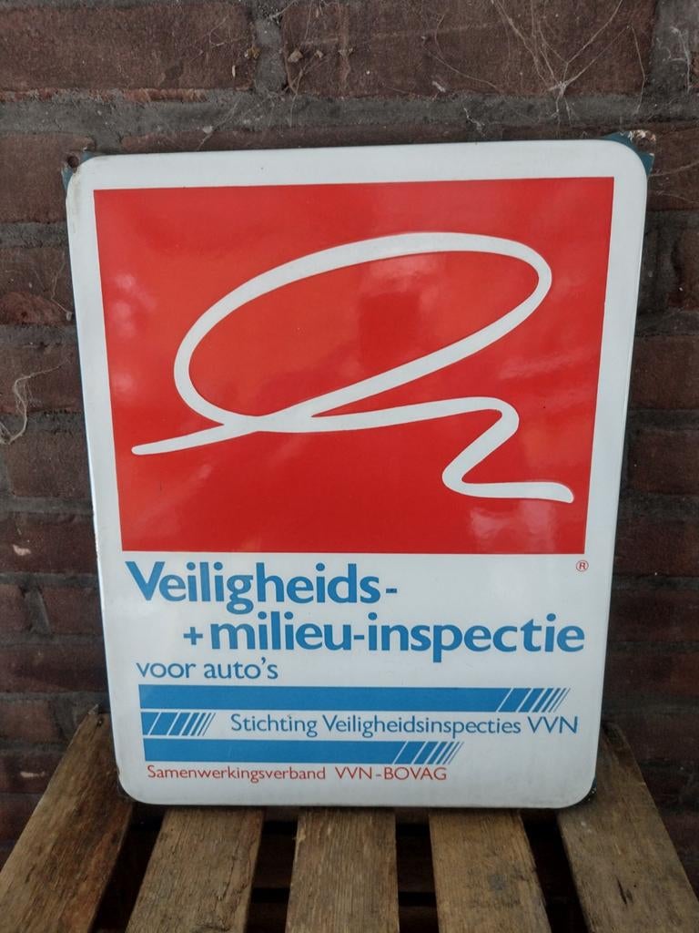 Origineel emaille bord Bovag., Ophalen of Verzenden, Gebruikt, Reclamebord