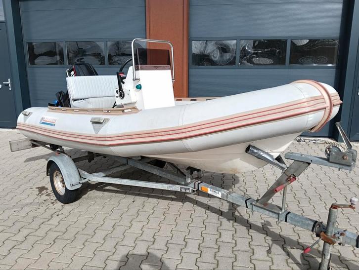 NARWHAL RIB CONSOLE BOOT met Evinrude 50 PK motor en trailer, Watersport en Boten, Rubberboten, Gebruikt, Overige merken, Overige materialen