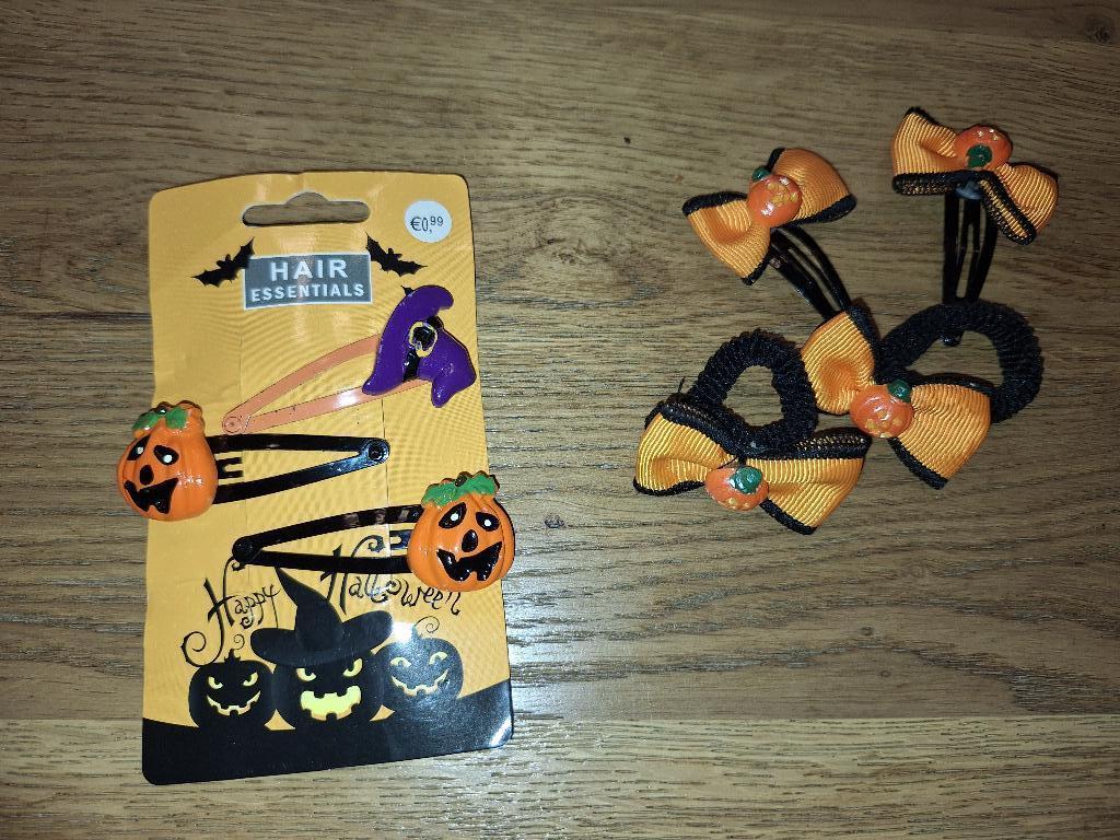 haarelastiekjes + haarspeldjes Halloween., Kinderen en Baby's, Kindermode-accessoires, Ophalen of Verzenden, Zo goed als nieuw