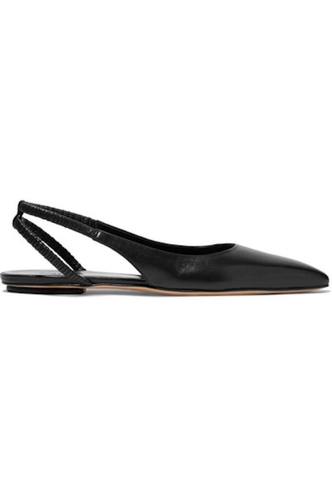 rosetta getty black leather sling back ballerina flats | 38, Schoenen met lage hakken, Verzenden, Zwart, Nieuw