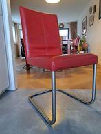 Twee leren buisframe stoelen, Huis en Inrichting, Stoelen, Ophalen, Gebruikt, Twee