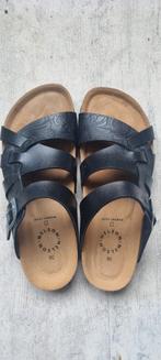 Nieuwe zwart leren Nelson slippers met memory foam maat 38, Ophalen of Verzenden, Nieuw, Overige typen