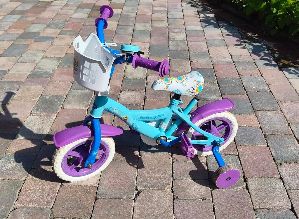 Frozen kinderfiets 10 inch met zijwieltjes, Fietsen en Brommers, Fietsen | Kinderfietsjes, Ophalen, Terugtraprem, Zijwieltjes
