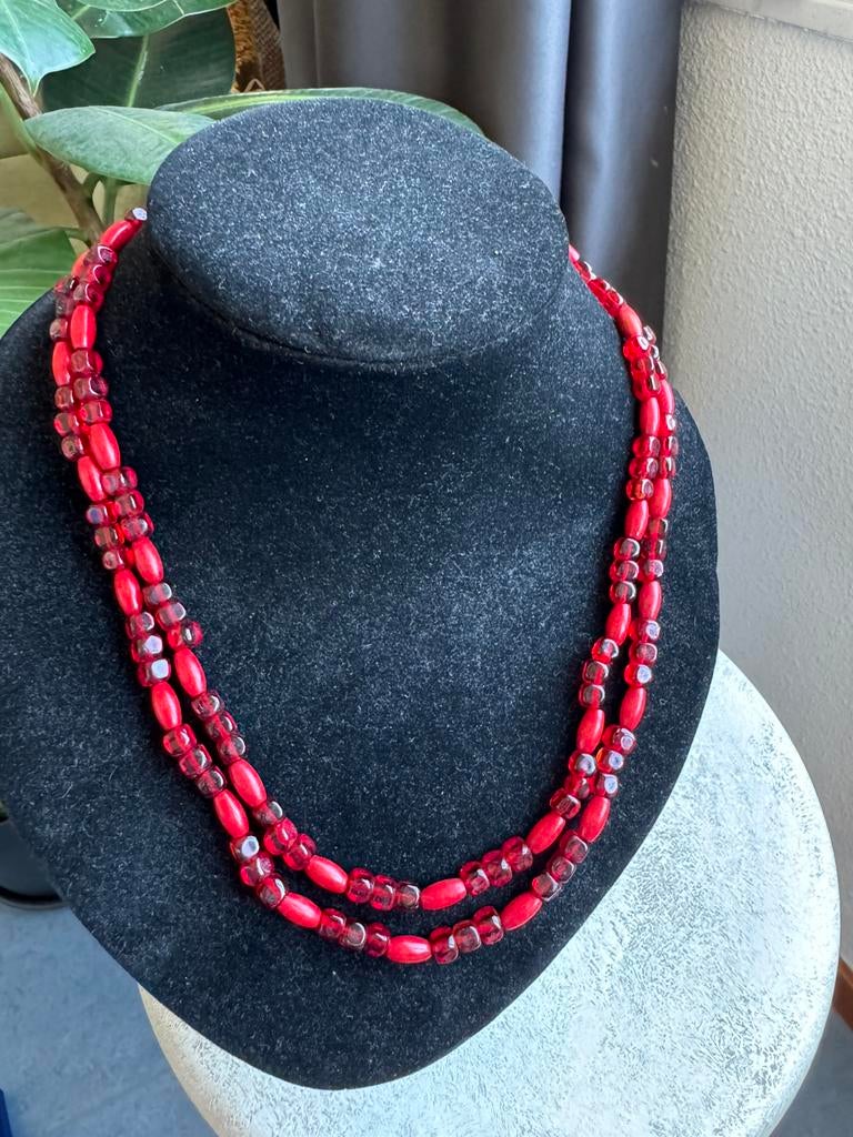 vintage beads-ketting, Verzenden, Zo goed als nieuw, Overige materialen