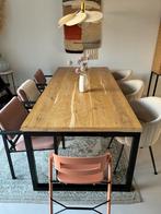 Eiken eettafel, Ophalen, 200 cm of meer, 50 tot 100 cm, Zo goed als nieuw