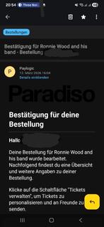 2x Tickets Amsterdam Paradiso Ronnie Wood, Tickets en Kaartjes, Twee personen, September, Hard Rock of Metal