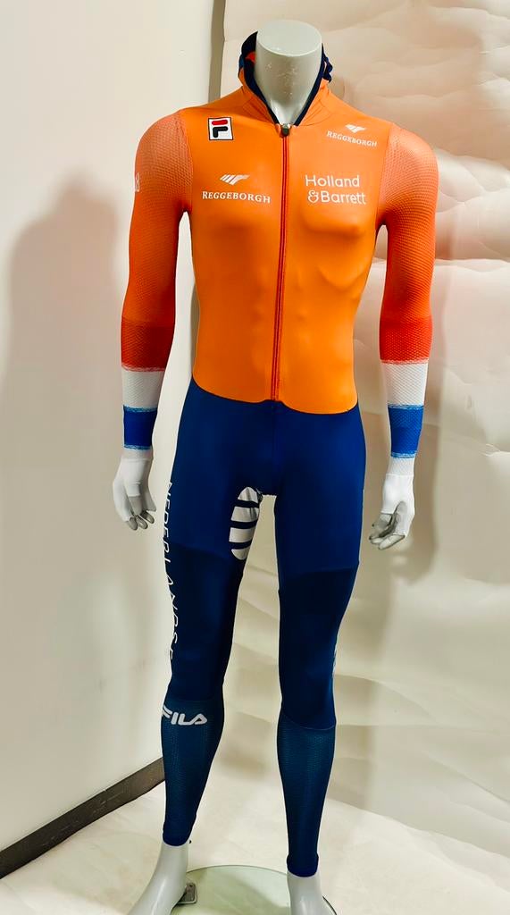 schaatspak snelpak langebaan speedsuit maat M rubber Fila, Ophalen of Verzenden, Zo goed als nieuw, Overige typen, Overige merken