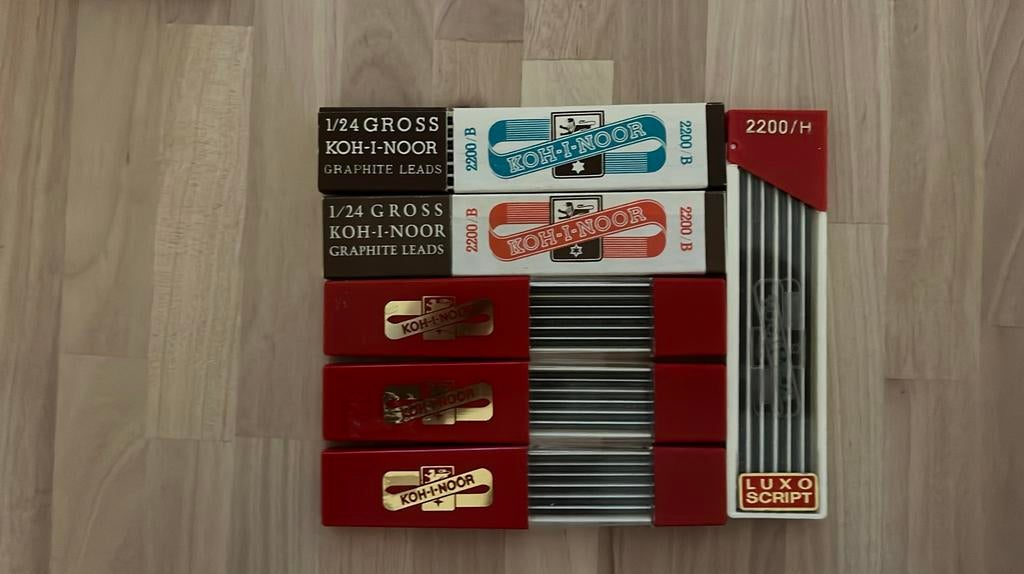 KOH-I-NOOR 2200 potloodstiften 6 doosjes H/B/HB Nieuw, Ophalen of Verzenden, Nieuw, Potlood of Stift