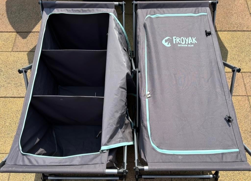 2x Froyak Outdoor Gear Opvouwbare Camping Kastjes 100x50x50, Caravans en Kamperen, Kampeeraccessoires, Nieuw, Ophalen of Verzenden