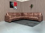 GRATIS LEVERING Hoekbank Bruin 285x285 GEREINIGD, 250 tot 300 cm, Hoekbank, Ophalen of Verzenden, Zo goed als nieuw