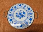 Antiek taartplateau met blauw bloemenpatroon, Antiek en Kunst, Ophalen of Verzenden