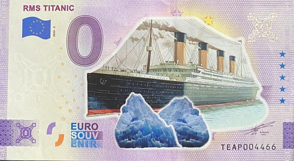 0 Euro Souvenir Biljet - RMS Titanic KLEUR, Ophalen of Verzenden, Nieuw