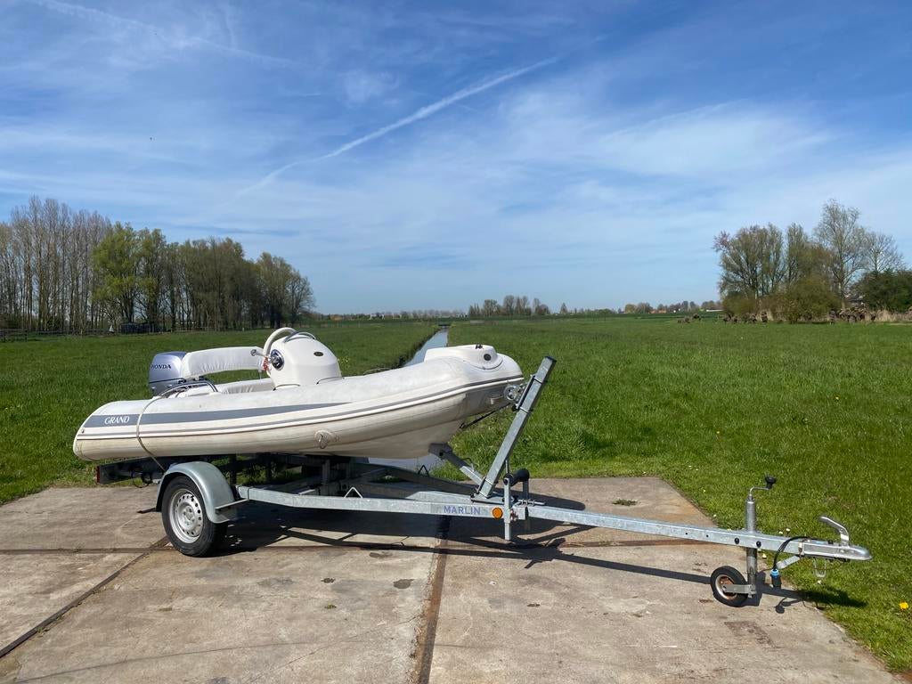 Grand rib 340 20pk, Watersport en Boten, Rubberboten, Gebruikt, Benzine, Minder dan 70 pk, Ophalen