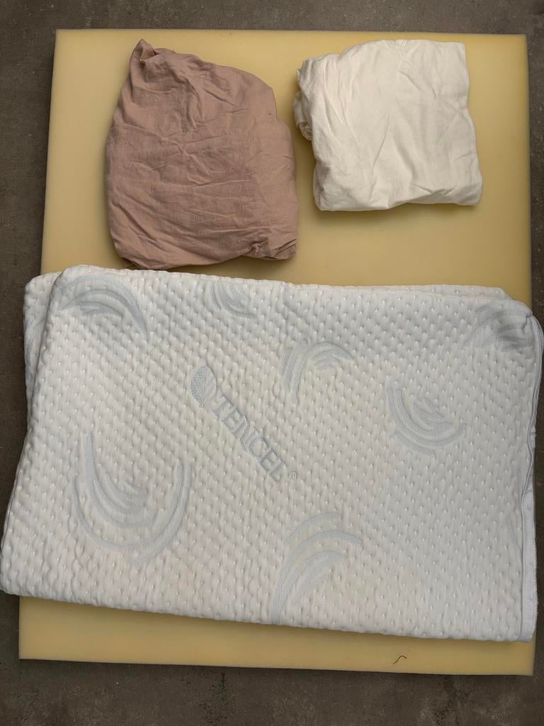 Boxmatras 80x100 met wasbare hoes en 2 hoeslakens, Ophalen, Zo goed als nieuw