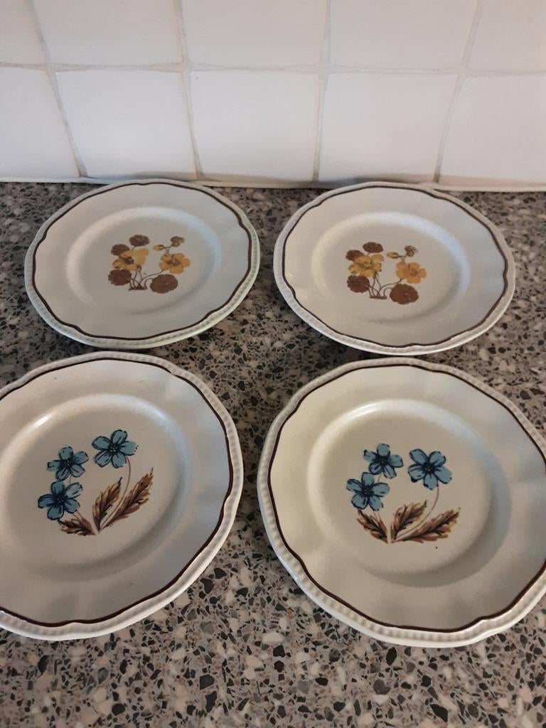 4 Retro gebaksbordjes merk Kensington ENGLAND., Ophalen of Verzenden