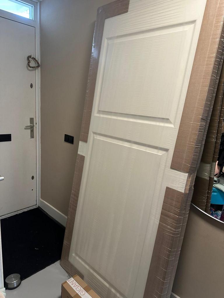 2x Witte Calgary binnendeur met deurbeslag, 80 tot 100 cm, Binnendeur, Nieuw, Ophalen of Verzenden