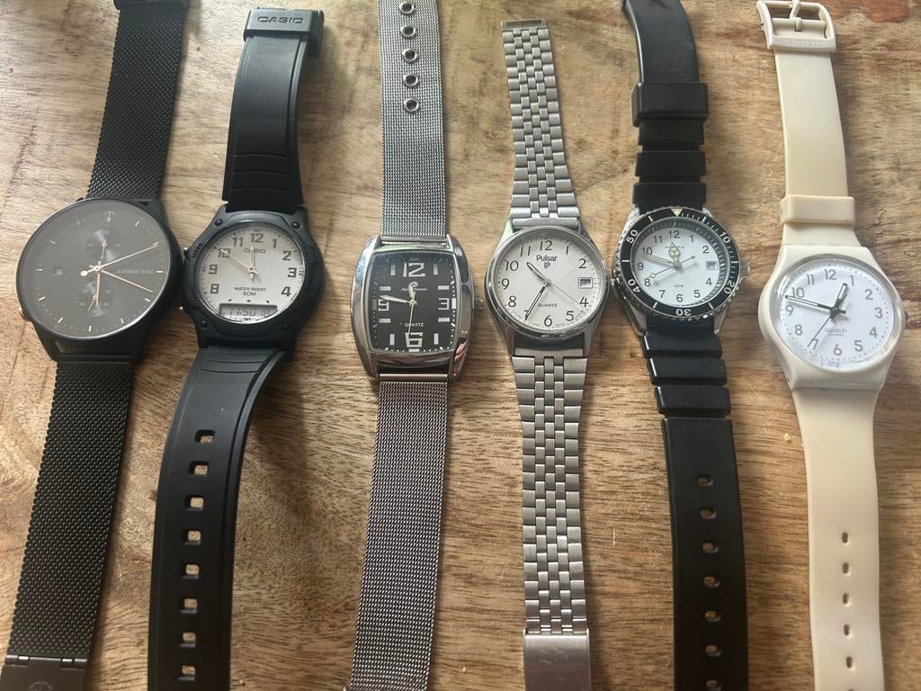 6 heren horloges, Ophalen of Verzenden