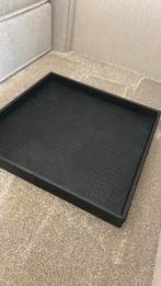Croco leer zwart dienblad 60x60, Huis en Inrichting, Woonaccessoires | Dienbladen, Ophalen, Zo goed als nieuw, Vierkant, Hout
