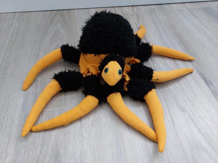 Knuffel handpop spin geel spider L1046, Kinderen en Baby's, Speelgoed | Knuffels en Pluche, Gebruikt, Ophalen of Verzenden