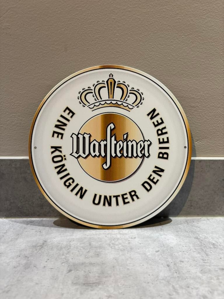 Mancave Bar Café Wanddecoratie metalen bordje Warsteiner, Ophalen of Verzenden, Zo goed als nieuw, Reclamebord, Plaat of Schild