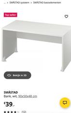 IKEA SMÅSTAD Bank, wit - Ideaal voor kinderruimte, Zo goed als nieuw, 75 cm of meer, Rechthoekig, Hout