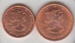 Finland 1 en 2 eurocent 2004 beide UNC, Ophalen of Verzenden, Finland, Overige waardes, Setje