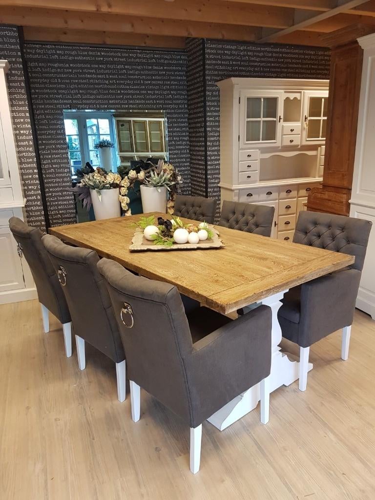 *ACTIE* Landelijke Eetkamerstoel Bianca Stel Zelf Samen (4), Overige kleuren, Ophalen of Verzenden, Stof, Vijf, Zes of meer stoelen