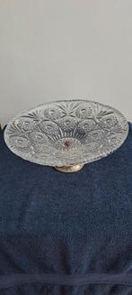 fruitschaal op verzilverde voet    , Huis en Inrichting, Overige materialen, Gebruikt, Schaal, Rond