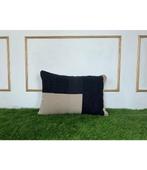 Vintage Kelim Kussen 60x40 cm met Vulling, Ophalen of Verzenden, Nieuw, Zwart, Rechthoekig