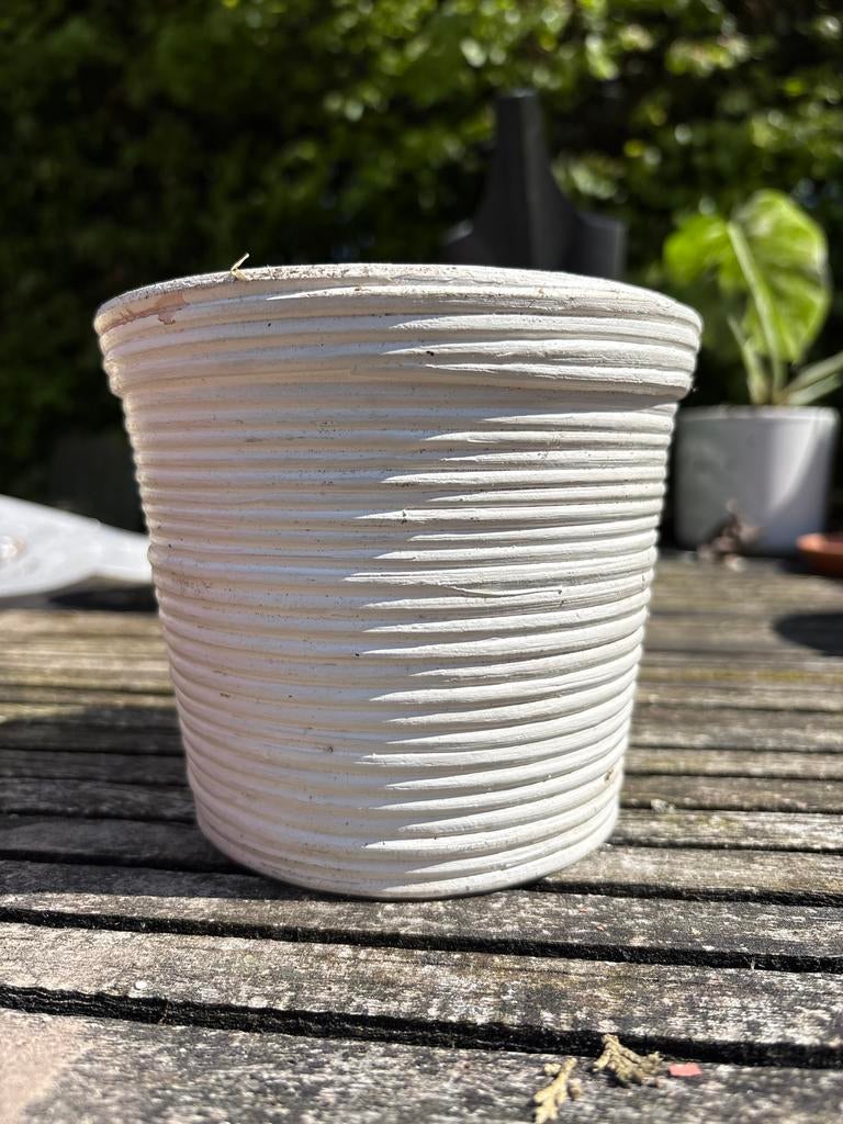 2x IKEA bloempot kunststof wit - FRIDFULL, Tuin en Terras, Bloempotten, Ophalen, Kunststof, Gebruikt, Rond