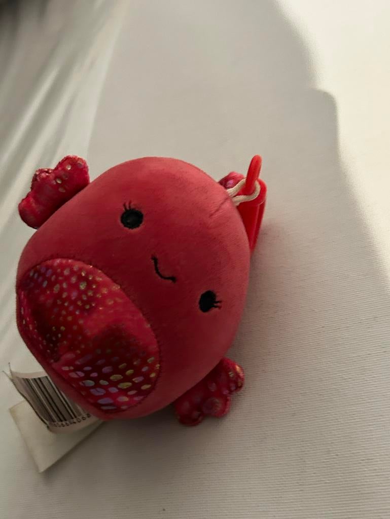 Squishmallow rood vogeltje sleutelhanger, Verzamelen, Ophalen of Verzenden, Zo goed als nieuw, Overige typen