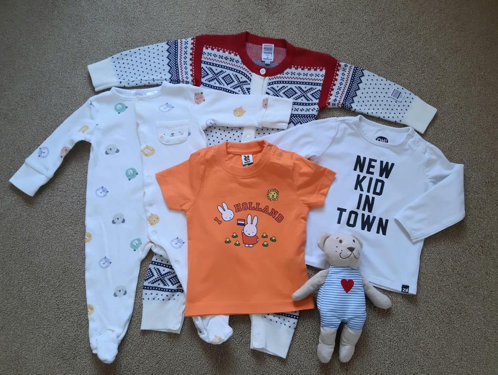 Baby-kleding pakket, uniseks, maat 68 cm.Gratis knuffelbeer., Ophalen of Verzenden, Zo goed als nieuw, Maat 68