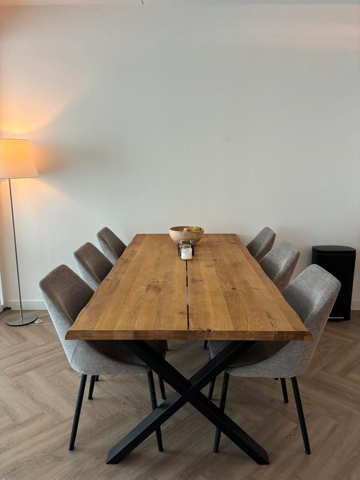 Mooie houten Eettafel, Huis en Inrichting, Tafels | Eettafels, Zo goed als nieuw, 50 tot 100 cm, 200 cm of meer, Vijf personen of meer