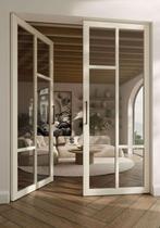 Weekamp binnendeur met glas Japandi - Uniek - Stomp en opdek, Niet ingevuld, 80 tot 100 cm, Binnendeur, Niet ingevuld