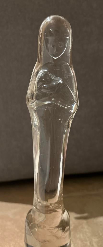 Glazen Madonna Moeder Maria met kind Stef Uiterwaal, Ophalen of Verzenden