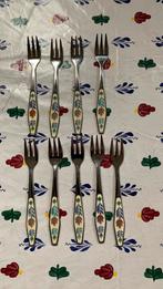 9 boerenbont taartvorkjes,oud model, Overige typen, Ophalen of Verzenden, Zo goed als nieuw, Aardewerk