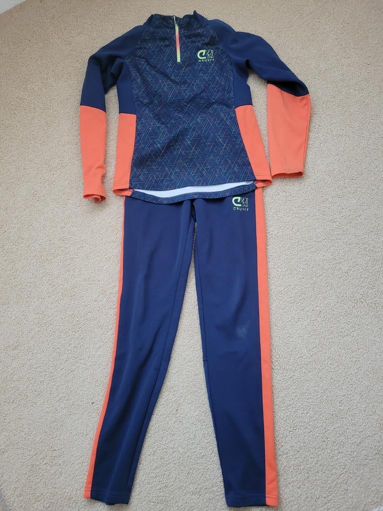 Cruyff sportset dames maat 164, donkerblauw met oranje, Gebruikt, Meisje, Ophalen of Verzenden, Setje