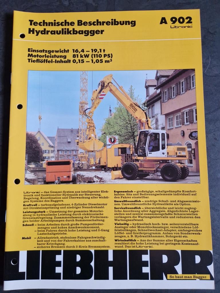 Liebherr A 902 Litronic Hydraulikbagger Technische Beschr., Ophalen of Verzenden, Gelezen, Liebherr, Catalogus