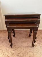 Set van 3 Nesttafels - Klassiek Hout Design, Huis en Inrichting, Tafels | Bijzettafels, Ophalen, Minder dan 45 cm, Gebruikt, 55 tot 75 cm