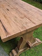 Kloostertafel Eettafel eiken. 210x82.5x75.5 h., Landelijk sober stoer sober buitenkeuken-tafel, Eikenhout, 200 cm of meer, Zo goed als nieuw