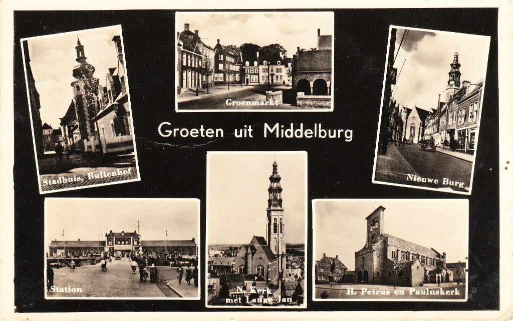 Middelburg 1957, Ophalen of Verzenden, 1940 tot 1960, Gelopen, Zeeland