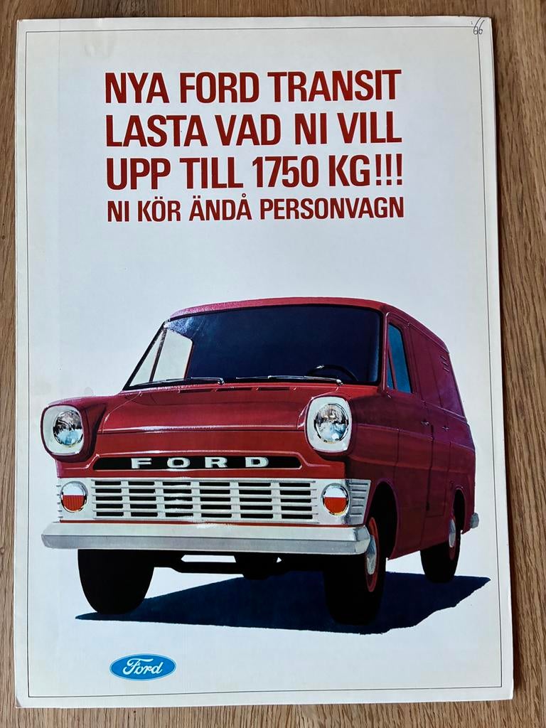Ford Transit brochure Zweden 1965, Ophalen of Verzenden, Zo goed als nieuw, Ford