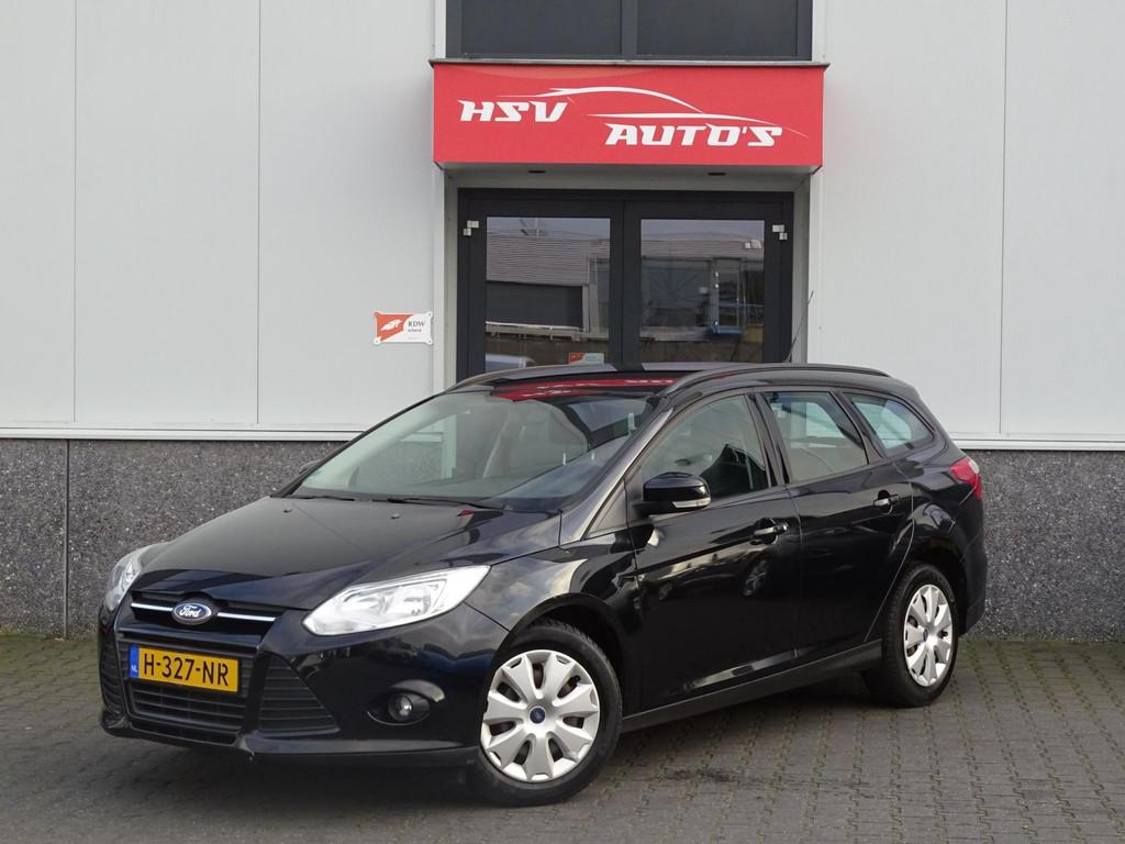 Ford Focus Wagon 1.0 EcoBoost Titanium airco *apk 01-2027*, Euro 5, 101 pk, Gebruikt, Zwart
