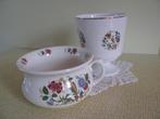 Bloem & pispot * bloemen & paradijs vogels * ANTIEK *, Rond, Binnen, Ophalen of Verzenden, Aardewerk