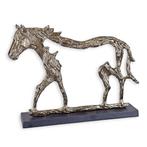 Bronzen paard sculptuur op sokkel, Ophalen of Verzenden